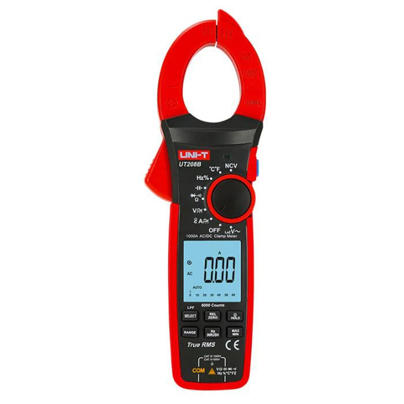 UNI-T UT206B / UT207B / UT208B 1000A True RMS цифровой токоизмеритель; Интеллектуальный Электрический цифровой дисплей Универсальный измеритель.