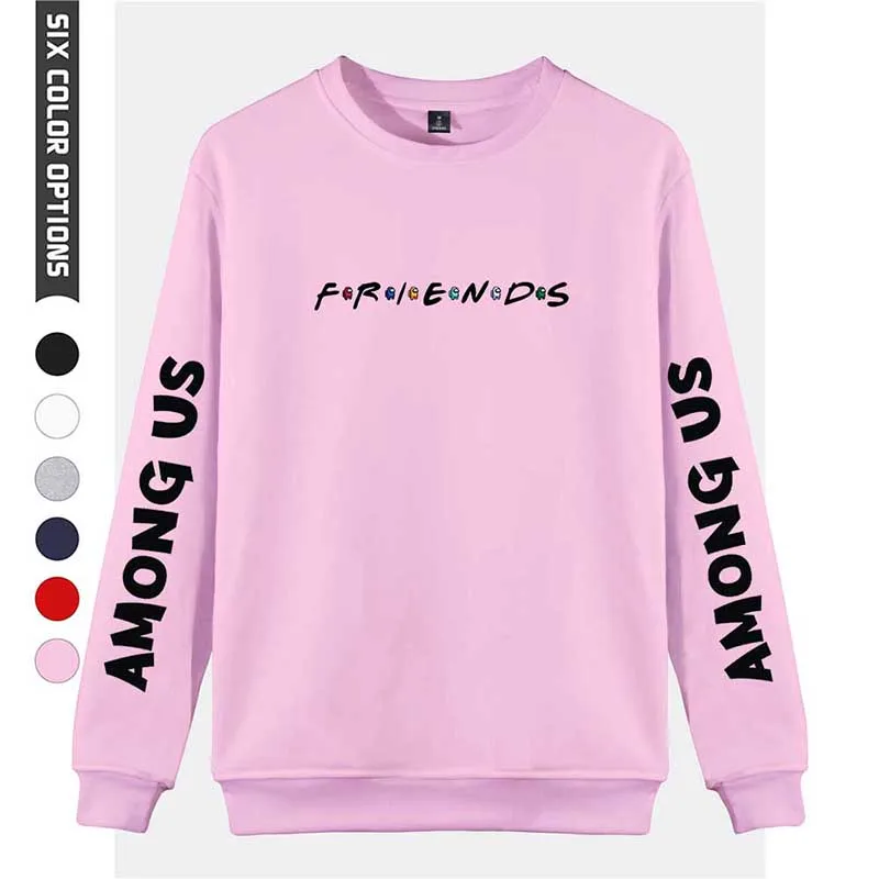 

Fashion Friends Hoodie Pullover Print Men Women Capless Sweatshirts O-neck Long Sleeve Harajuku Couple Hoodies Black White Tops