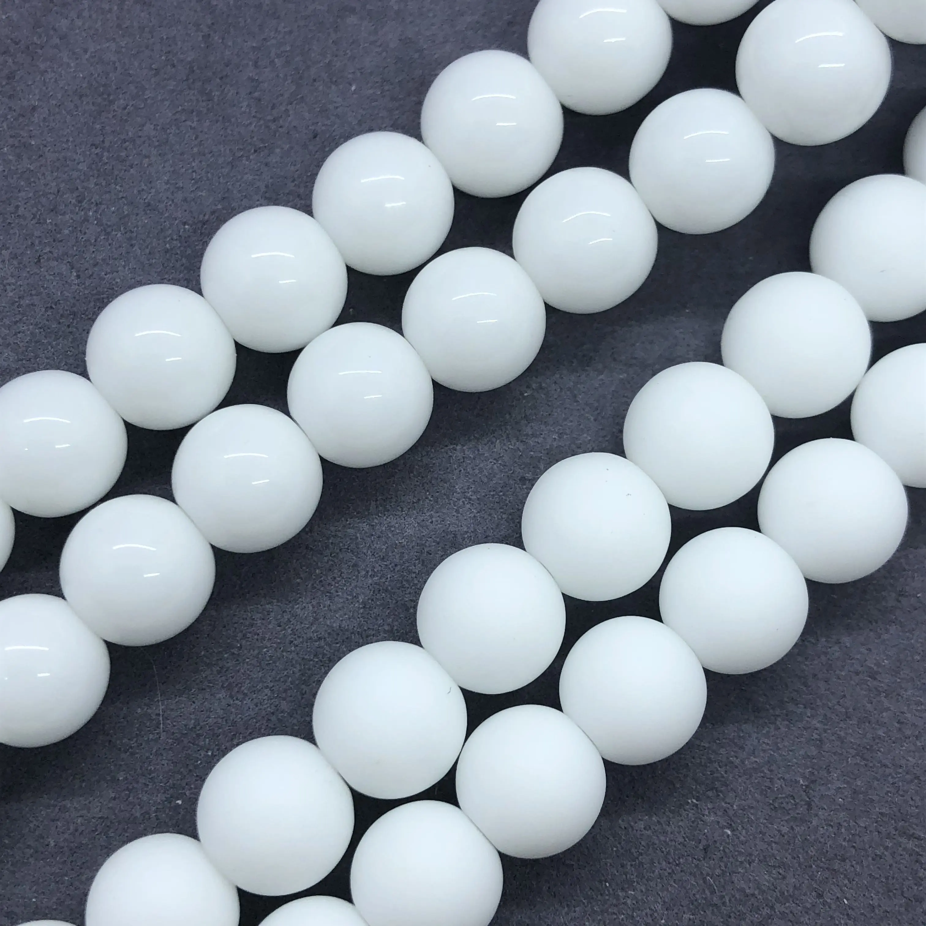 Ceramic Whiteware Beads 4-12mm Round Natural Loose Stone Bead Diy Accessories