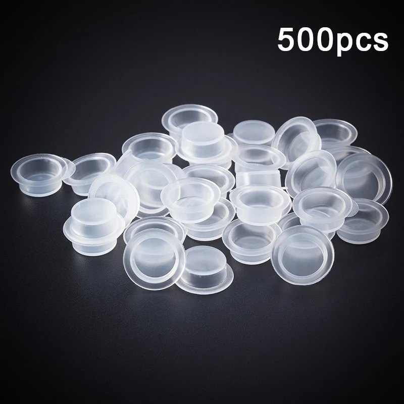 500pcs Plastic Tattoo Ink Cups Caps Disposable Microblading Permanent Makeup Eyebrow Supply Pigment Holder Container Accessories