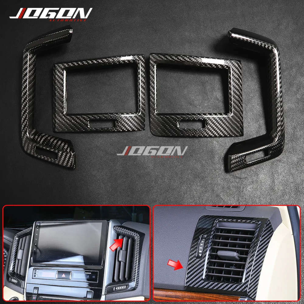 

Real Carbon For Toyota Land Cruiser LC200 FJ200 2016-2019 Car Interior Dashboard Side Air Vent Outlet Cover Trim