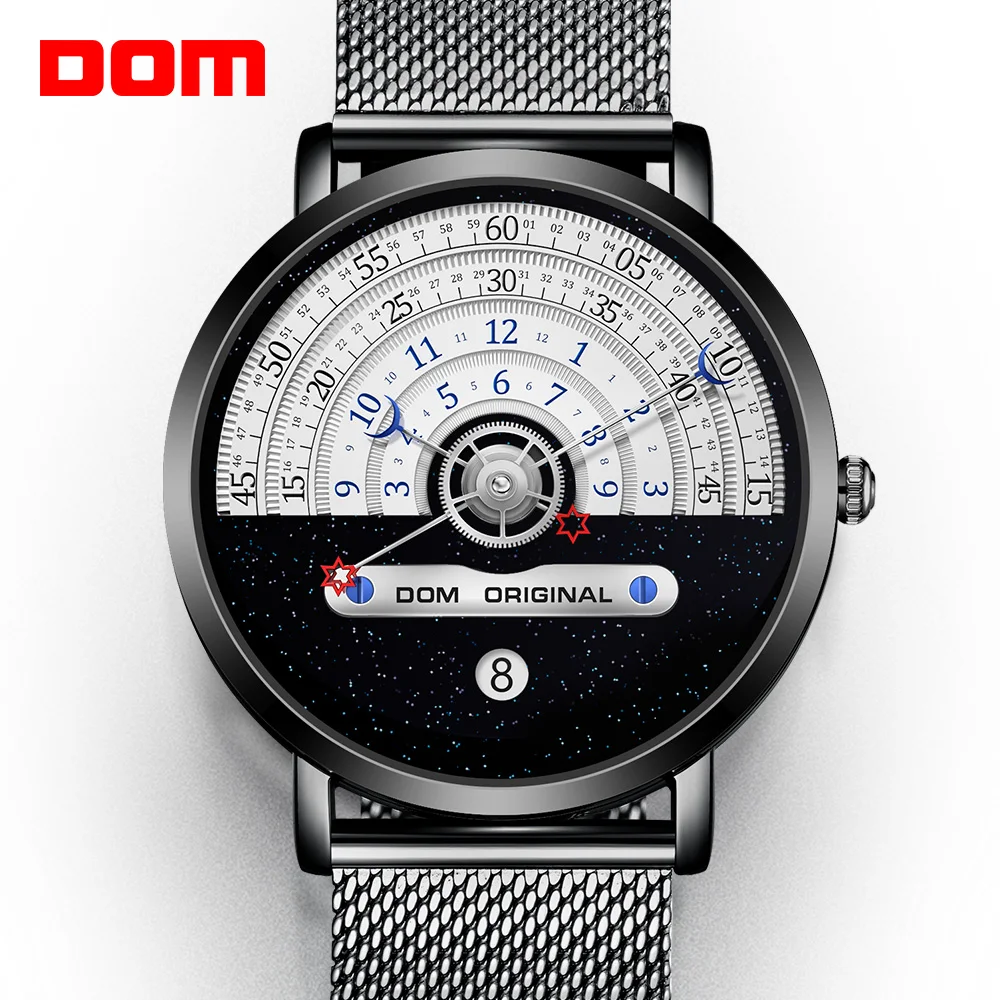 DOM-reloj deportivo de cuarzo para hombre, cronógrafo de lujo, resistente al agua, informal, creativo, a la moda