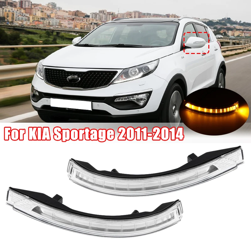 Car Side Rearview Mirror LED Turn Signal Lights  For KIA Sportage 2011-2014 Side Wing Reversing Indicator Lamp 87614 4T000