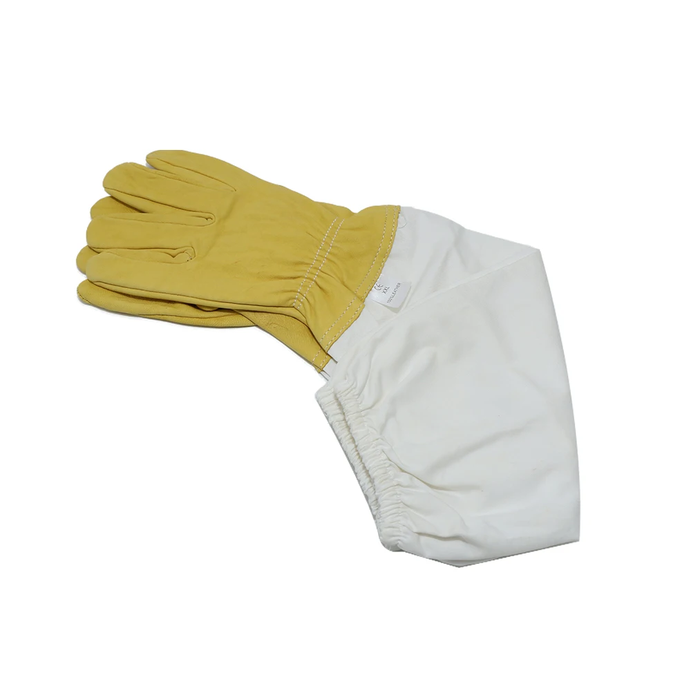 Sheepskin/Linen Beekeeping Gloves Tool Anti-bee Anti-sting Long Sleeves Ventilated Apiculture Beekeeper Bee Keeping 1Pair