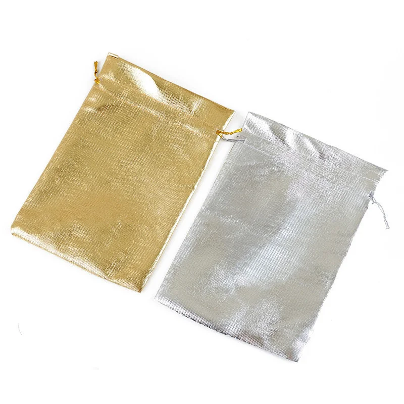 100pcs/bag 13x18 15x20 17x23 20x30cm Adjustable Jewelry Packing gold colors drawstring Velvet bag Wedding Gift Bags
