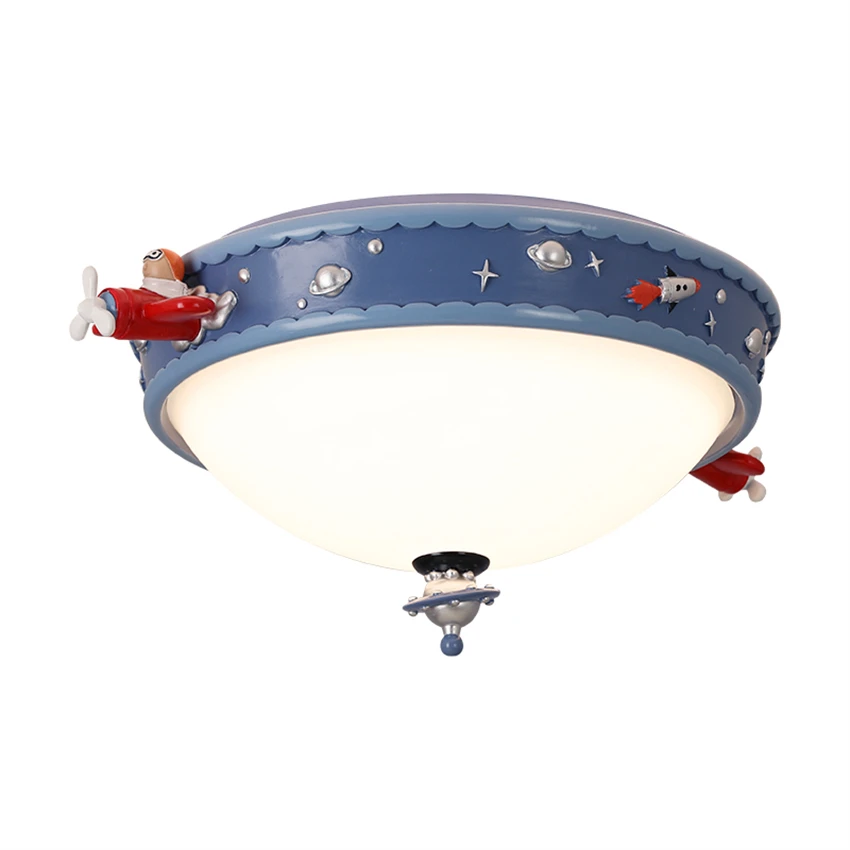 Cartoon Planet Airplane Ceiling Lights Bedroom Kids Room Ceiling lamps Astronaut living room Light Modern LED Dimming Lighting