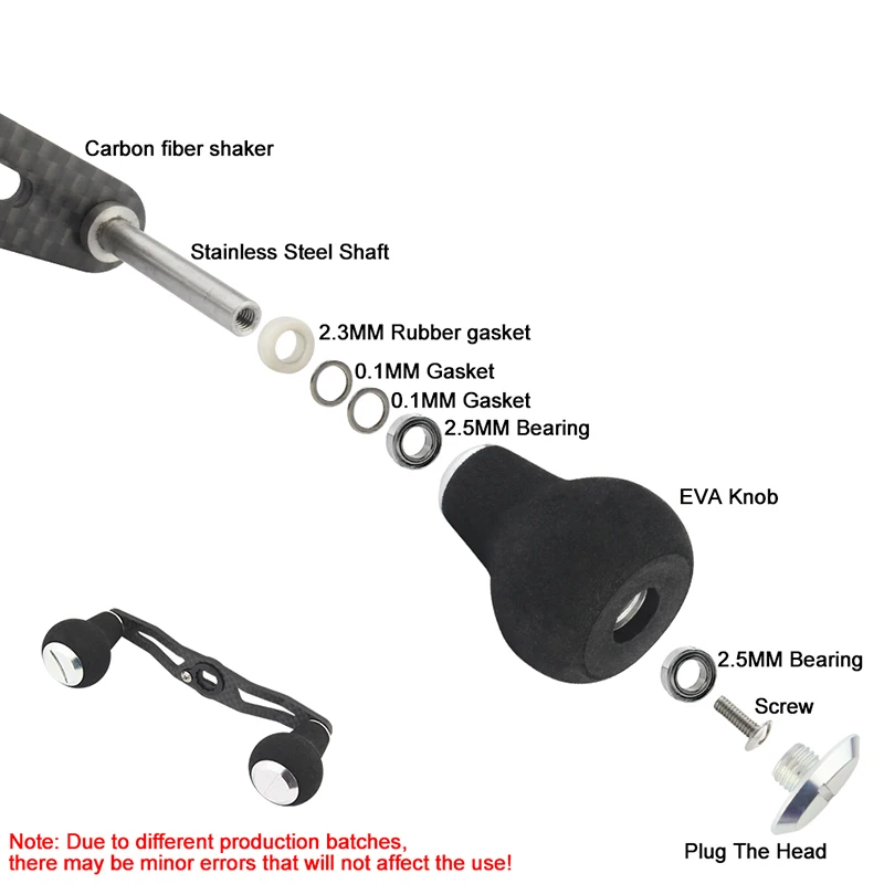 EKfan 1pc 115mm 8*5mm Carbon Fiber Fishing Reel Handle With Black EVA Knob Fishing Reel Rocker Fishing Accessories image 5