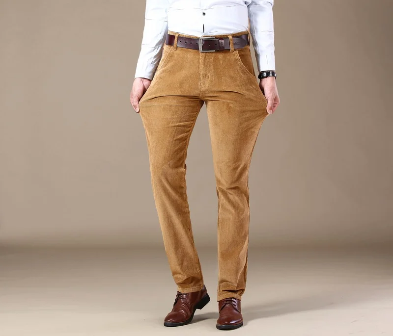 Pantalones de pana para hombre, pantalón de negocios, transpirable, Multicolor, informal, de alta calidad, nuevo, Otoño e Invierno