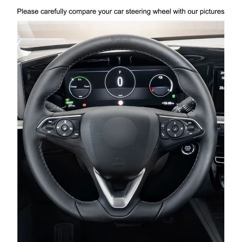 Black PU Artificial Leather Steering Wheel Cover for Opel Astra K Corsa F Combo E Grandland X Insignia CT Mokka Vauxhall Holden