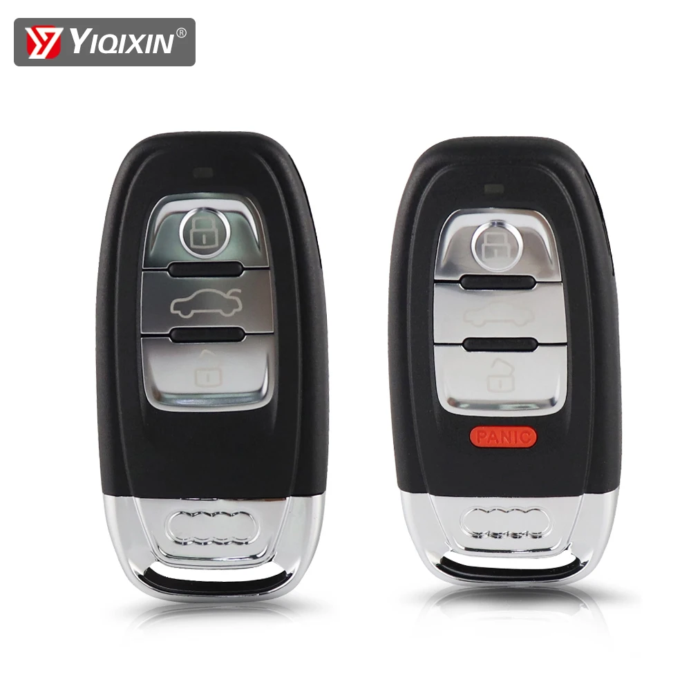 YIQIXIN 3/4 Button For Audi A4L Q5 S4 A5 S5 A6 Q8 A4 A7 A8 A3 RS4 RS5 Remote Car Key Shell Case Cover Smart Key Uncut Blade