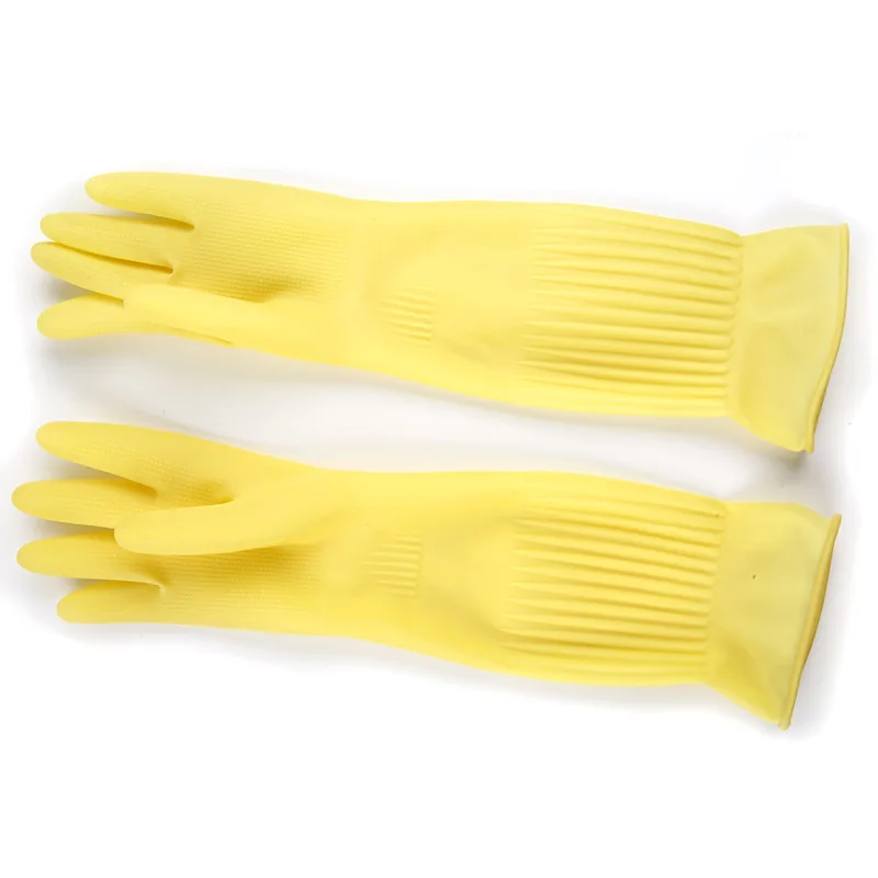 Extended Latex Gloves Kitchen Rubber Thickened Housework Cleaning Dishes Washing Clothes Beef Tendon Rubber Waterproof