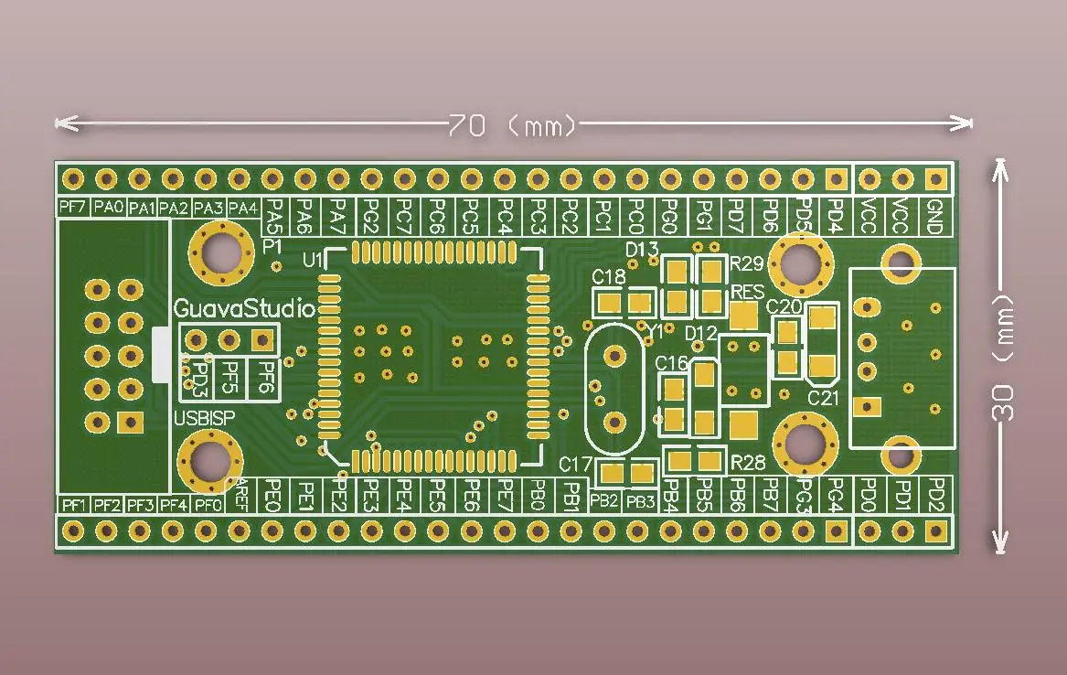 Atmega128 Core Board Atmega128 Development Board Atmega128 Minimum System Board