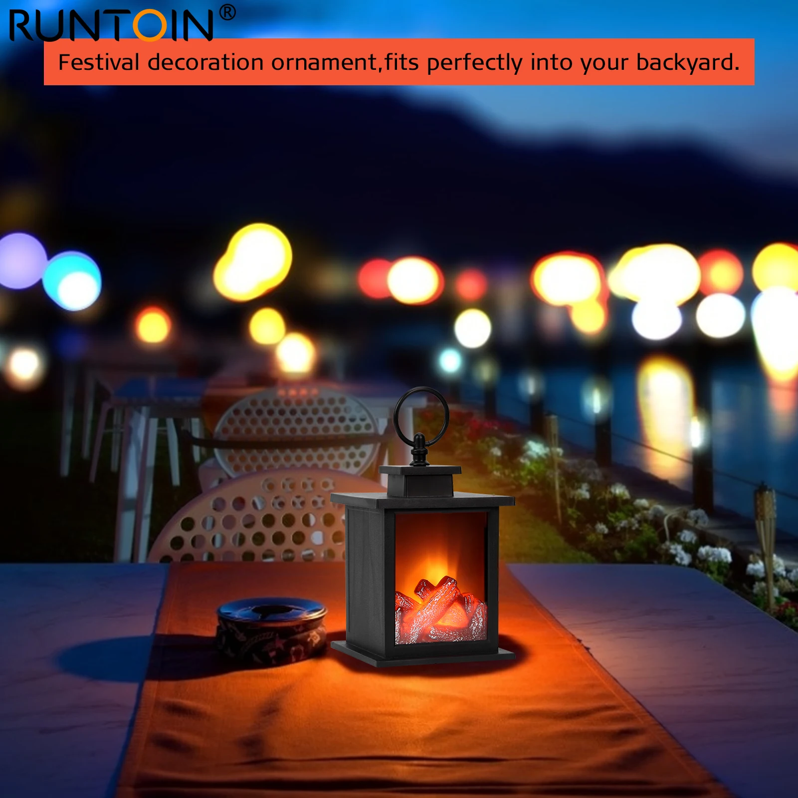 LED Simulated Fireplace Light Flame Lantern Lamps Creativity Effect Light AA Battery Courtyard Living Room Lawn Bedroom Terrace