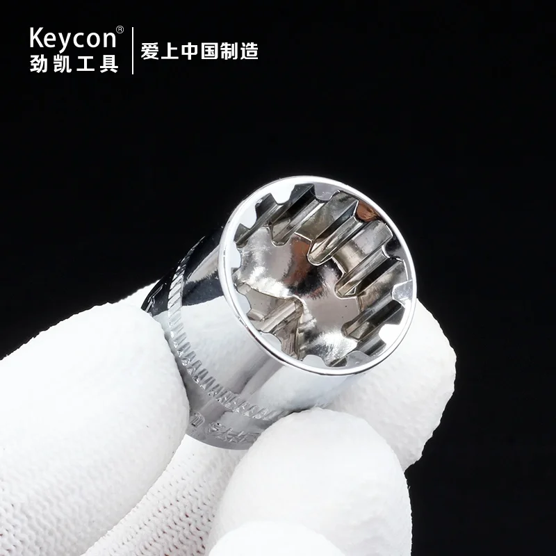 1/4 inch 6.35mm Square Drive 12-point Socket Bit Ratchet wrench 12 Tooth Socket Wrench Hand Tool 12 Angles Plum Blossom Sleeve