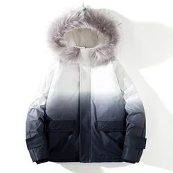 Winter Jacket Men Nice Fur Collar Hooded Thick Warm Cotton Outwear Man Patchwork Parka And Coats Windbreaker Parkas Male S-3XL