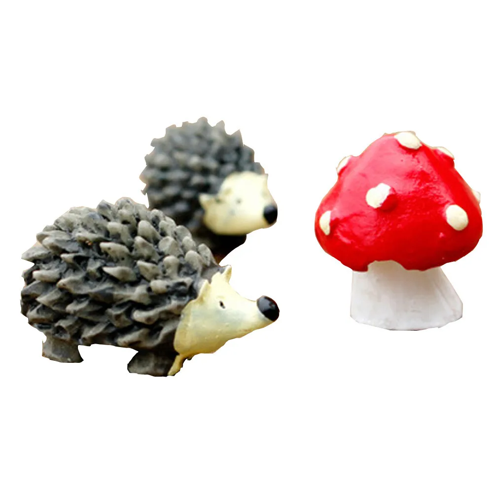 3 STKS/SET Nieuwe Mossfairy Miniatuur Ornament Egel Paddestoel Set Decor Fairy Garden hot mini Egel Paddestoel Set decoraties