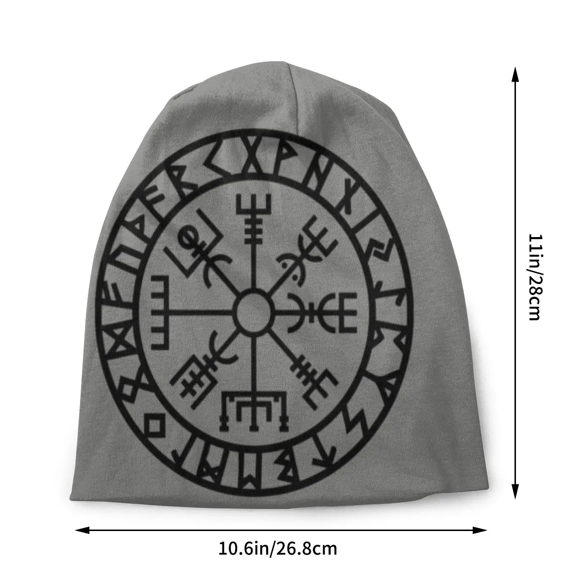 مخصص الهيب هوب محبوك قبعة ، الكبار Vegvisir الجمجمة قبعات قبعات قبعات ، Futhark Runes الملاحة الفايكنج قبعة ، الشتاء الدافئ