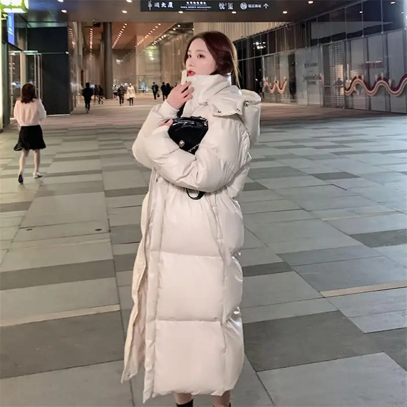 

Female Outerwear Loose Thicken Hooded Winter Coats Oversized Long Winter Woman Jacket Parkas Padded Warm Down Cotton Coat HK457