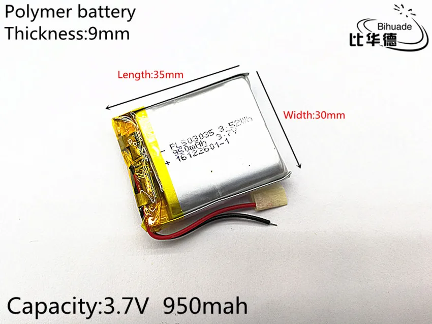 1szt/lot 903035   3.7V 950mAh 903033   Uniwersalna bateria litowo-jonowa do tabletu Mp3 MP4 MP5 GPS mobilny bluetooth