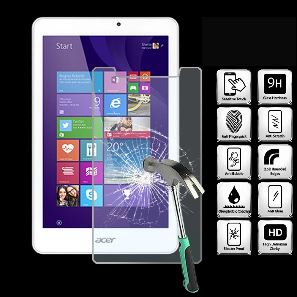 For Acer Iconia Tab 8 W1-810 8 Inch Tablet Tempered Glass Screen Protector Cover Explosion-Proof Anti-Scratch Screen Film