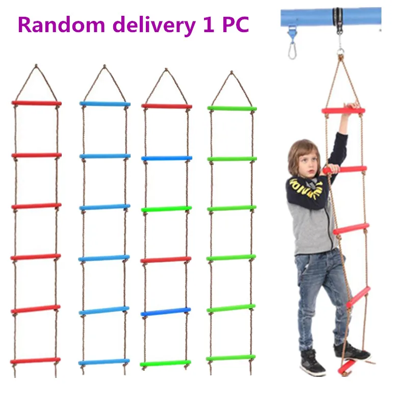 Wooden Rungs PE Rope Ladder Children Climbing Toy Kids Sport Rope Swing Indoor Outdoor Garden Safe Fitness Equipment