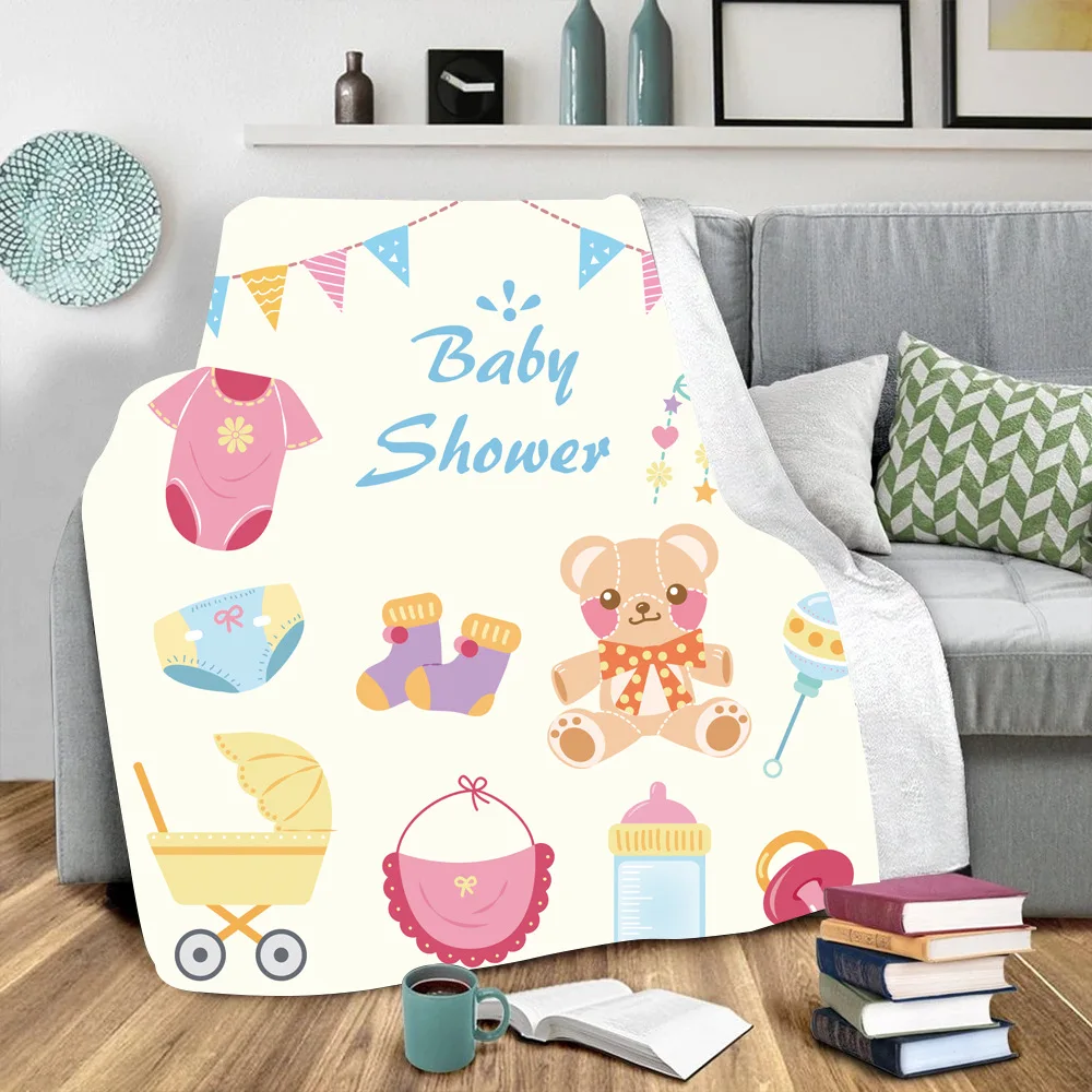 Baby Shower Sherpa Blanket 3D Printed Blanket Kids Fleece Blanket Cute Warm Soft Blanket Drop Shipping 03