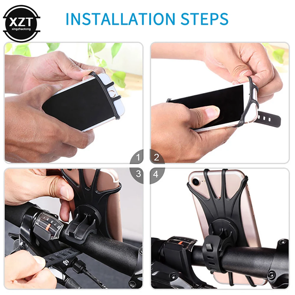 Uniwersalny silikonowy uchwyt na telefon rowerowy motocykl na IPhone 12 11 pro max 7 8 plus X Xr stojak na telefon komórkowy uchwyt na rower GPS