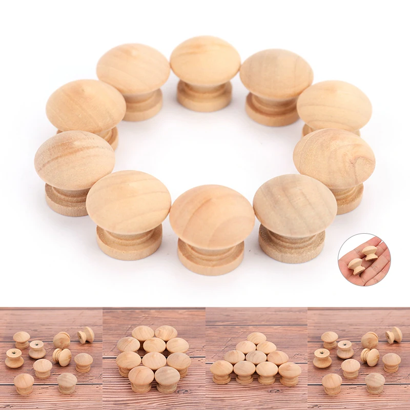 10pcs/lot Handles 2.4X2CM Natural Wooden Cabinet Drawer Wardrobe Knobs Door Pull Kitchen Handle Furniture Hardware