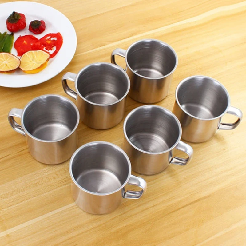 1/3/6pcs campeggio esterno escursionismo tazza da tè tazza tazza da caffè in acciaio inossidabile piccola tazza di metallo