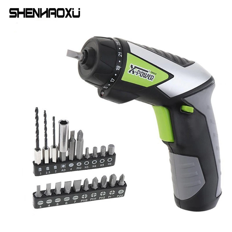 4.8V Mini Cordless Electric Screwdriver Drill Power Tools Rechargeable Torque Control Multi-Function Portable LED Working Light