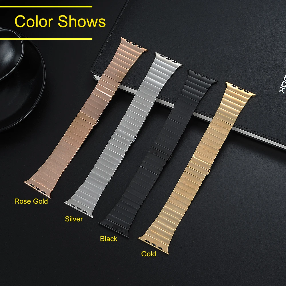 

NEW Stainless Steel strap for Apple Watch 44 mm 40 mm iWatch 38mm 42mm Butterfly Metal Bracelet Apple watch series 5 4 3 2 bands