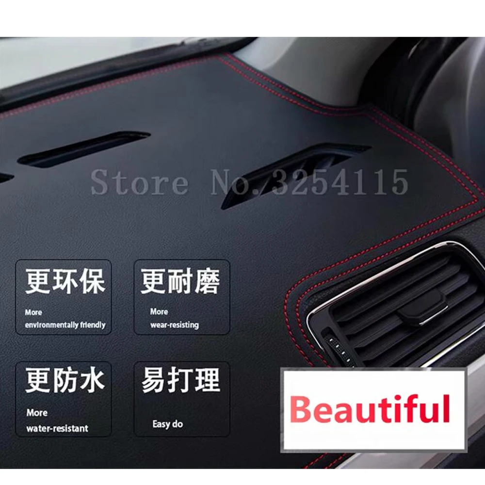 for Mitsubishi Outlander P-HEV 2012 2013 2014 2015 2016 2018 2019 Leather Dashmat Dashboard Cover Pad Dash Mat Carpet Car RHD