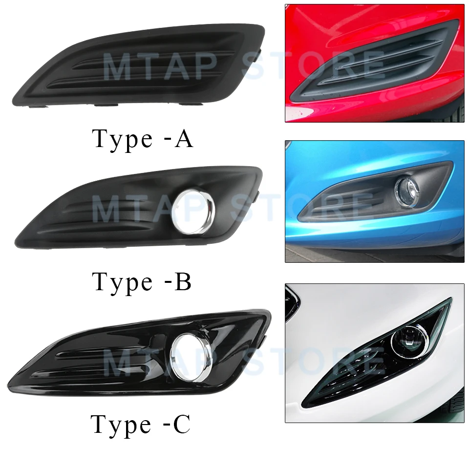 MTAP Front Fog Lamp Cover Trim Garnish For Ford For Fiesta 2013 2014 2015 Front Bumper Foglight Cover Hood 3 Types For Choice