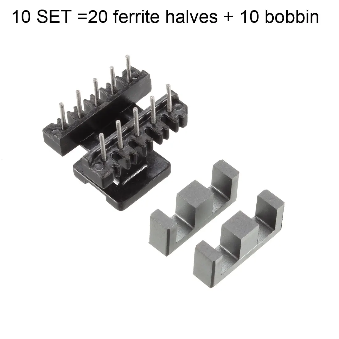 UXCELL 10Set EE19 5 with 5pin Transformer Bobbin PC40 Ferrite Core Vertical 20 Ferrite Halves and 10 Bobbin for Color TV Monitor