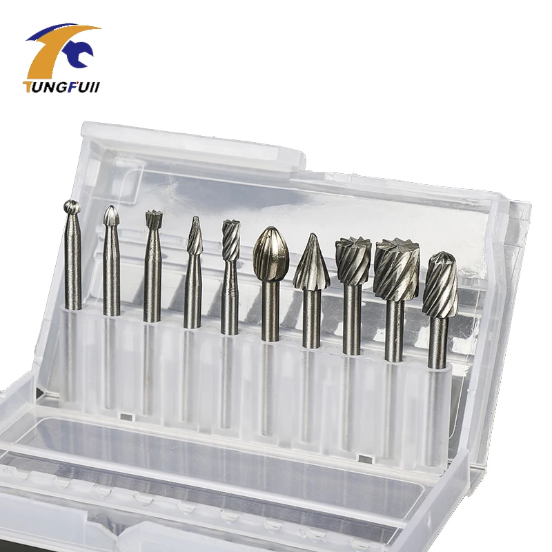 ไม้แกะสลักมิลลิ่งชุดตัดความเร็วสูง HSS Routing Router Bits 10ชิ้น/เซ็ตแกะสลักไม้สำหรับ Dremel เครื่องมือ