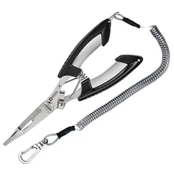 Booms Fishing H01 Multifunctional Fishing Pliers Scissor Stainless Steel  Fishing Tool with Lanyard