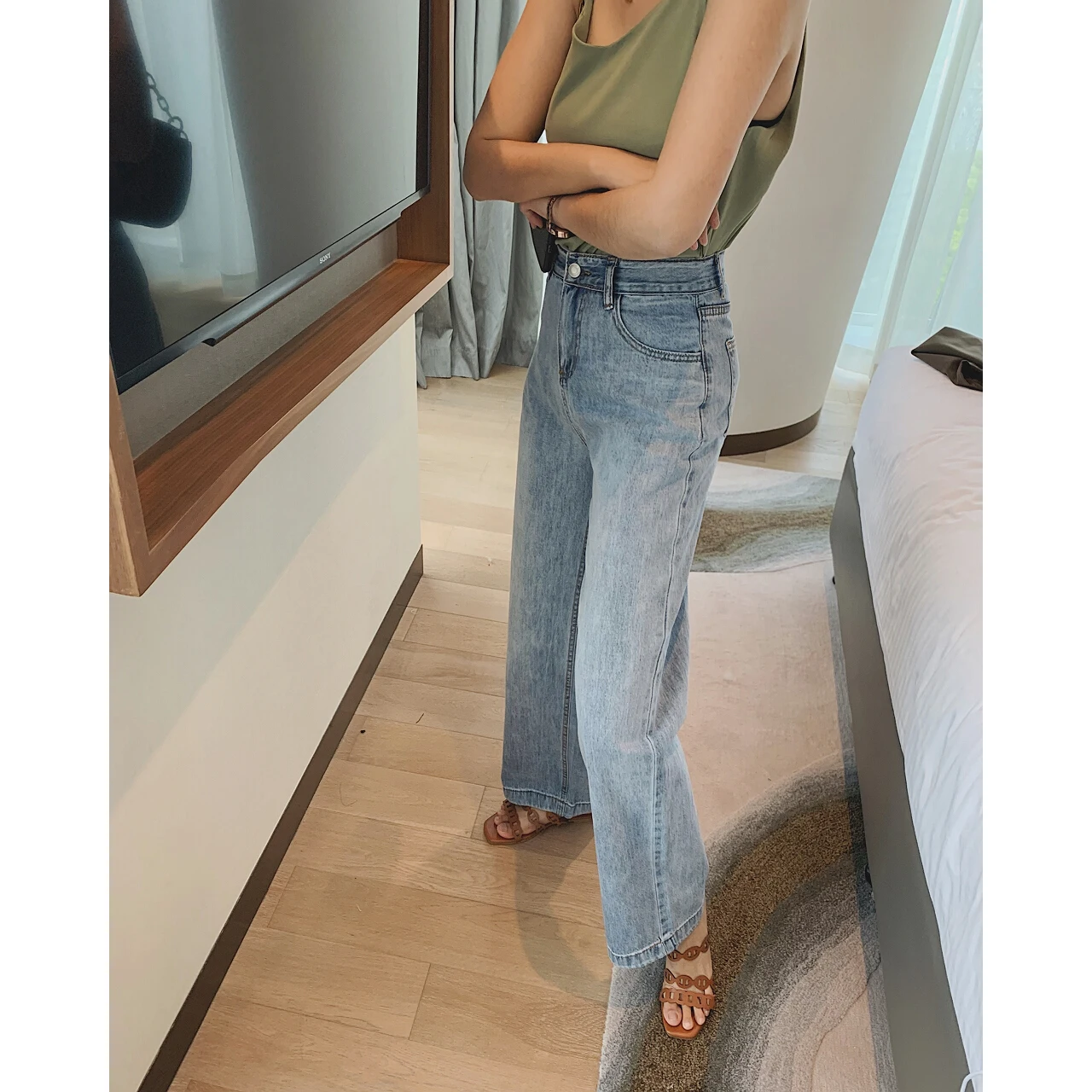 

2023 Women's Wide Leg Jeans Y2k New Woman Pants For Girls Shorts Clothing Denim Streetwear Korean Fashion Vintage Trousers Suits