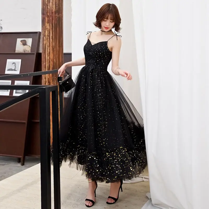 New Style Black Prom Party Evening Dresses Vestido De Noiva Simple Robe De Soiree вечерние платья Lace-up