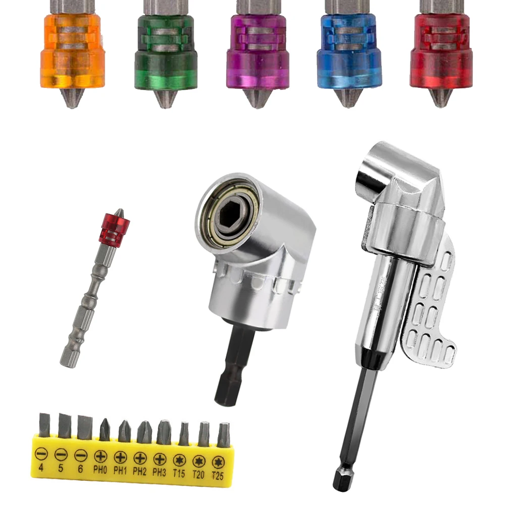 Hot selling 105 Degree Right Angle Head Screw Driver 1/4 Hex Shank For Screwdriver Bit Right Angle Head Screwdriver