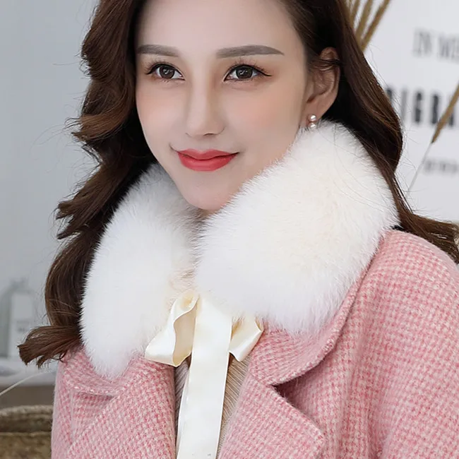 ZDFURS * real fox fur collar muffler fur scarf  for winter fox fur collar for wool coat Coat decoration lovely collar for girl