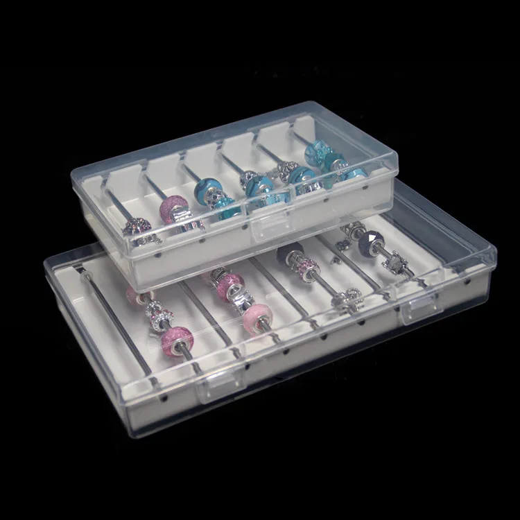 Acrylic Jewelry Charm Beads Storage Box for Trollbeads Bracelet Ring Holder Organizer Tray Diy Finding Display Stand Rack Case