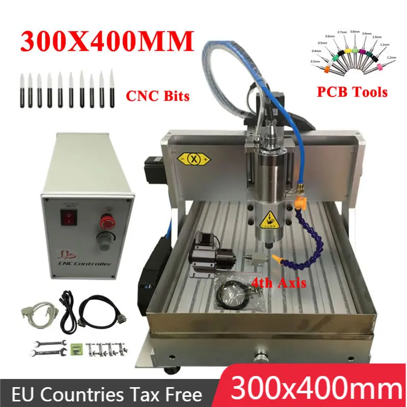 

DIY CNC 3040 Engraving Router 1.5KW 2.2KW 4Axis USB Port Metal Wood Milling Machine ER11 ER16 Collects Mach3 Controller Kit