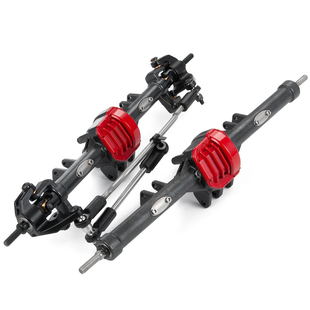 AXSPEED RC Car Metal Front and Rear Axle Straight Complete Axles for 1:10 RC Rock Crawler Axial SCX10 II 90046 90047 90059 90060