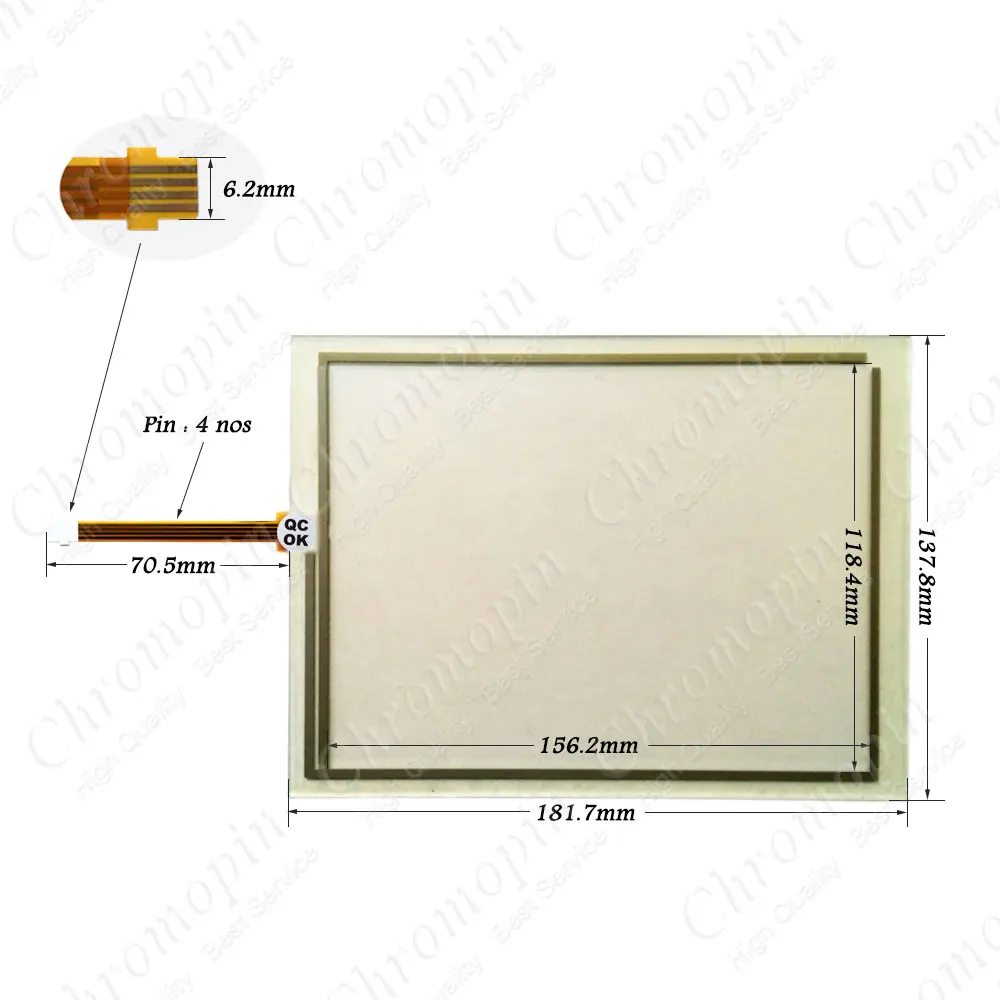 Touch screen for 6AV6645-0FE01-0AX1 6AV6 645-0FE01-0AX1 6AV6645-0GB01-0AX0 6AV6 645-0GB01-0AX0 MOBILE PANEL 277 with switch