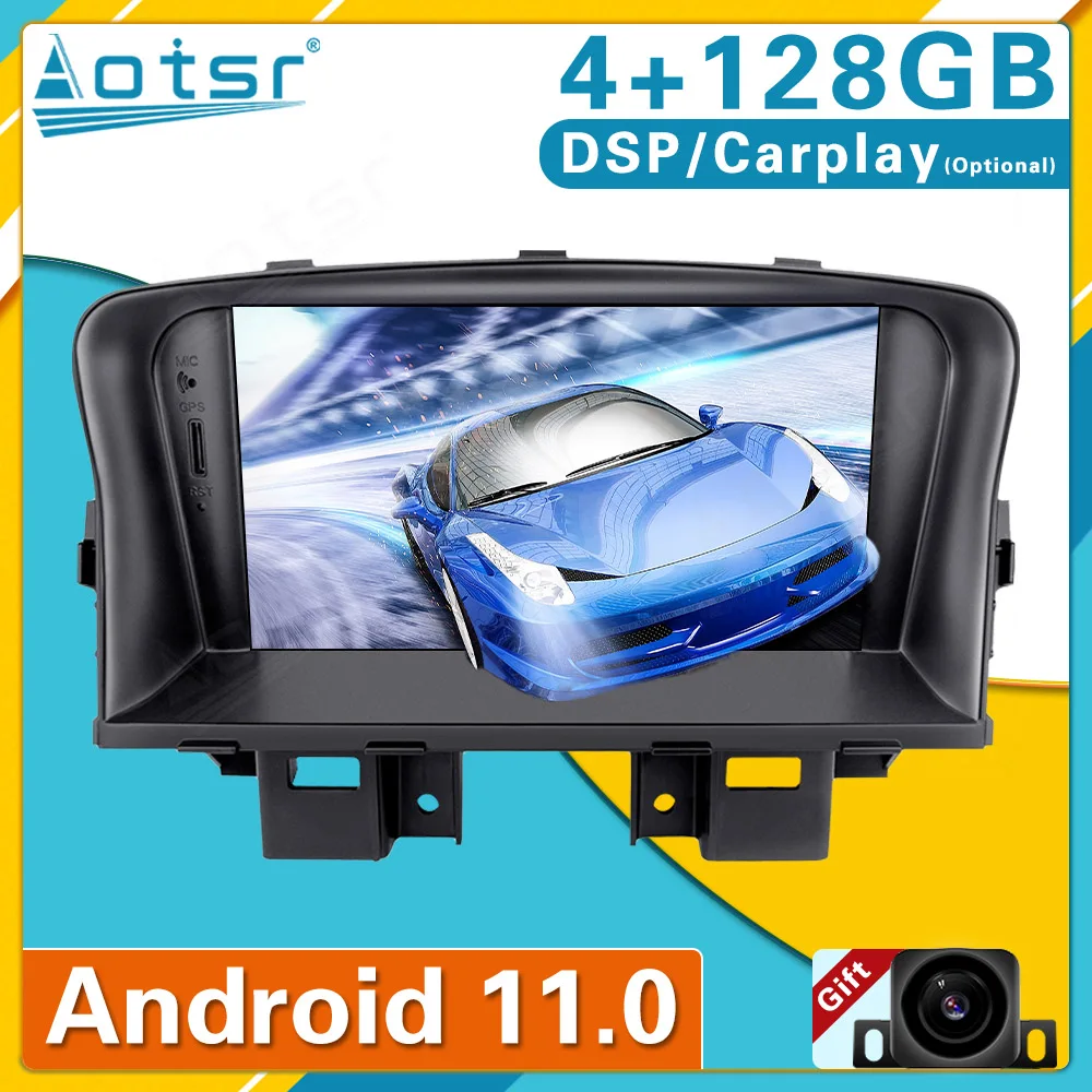 

4+128GB For Chevrolet Cruze 2009-2012 Android 11 Carplay Radio Player GPS Navigation Head Unit Car Stereo WIFI DSP BT