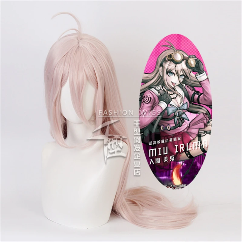 100cm Danganronpa: Trigger Happy Havoc Cosplay Miu Iruma Role Playing Wigs Halloween Cosplay Cute Pink Color Long Wig