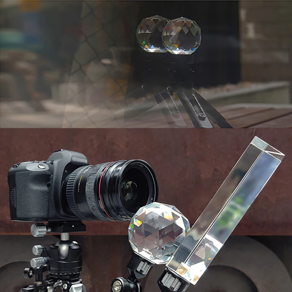 Crystal Prism DIY Photography Studio Accessories Crystal Prism Ball Prism Glass Filter DSLR Kaleidoscope Lens Filter Glass Block