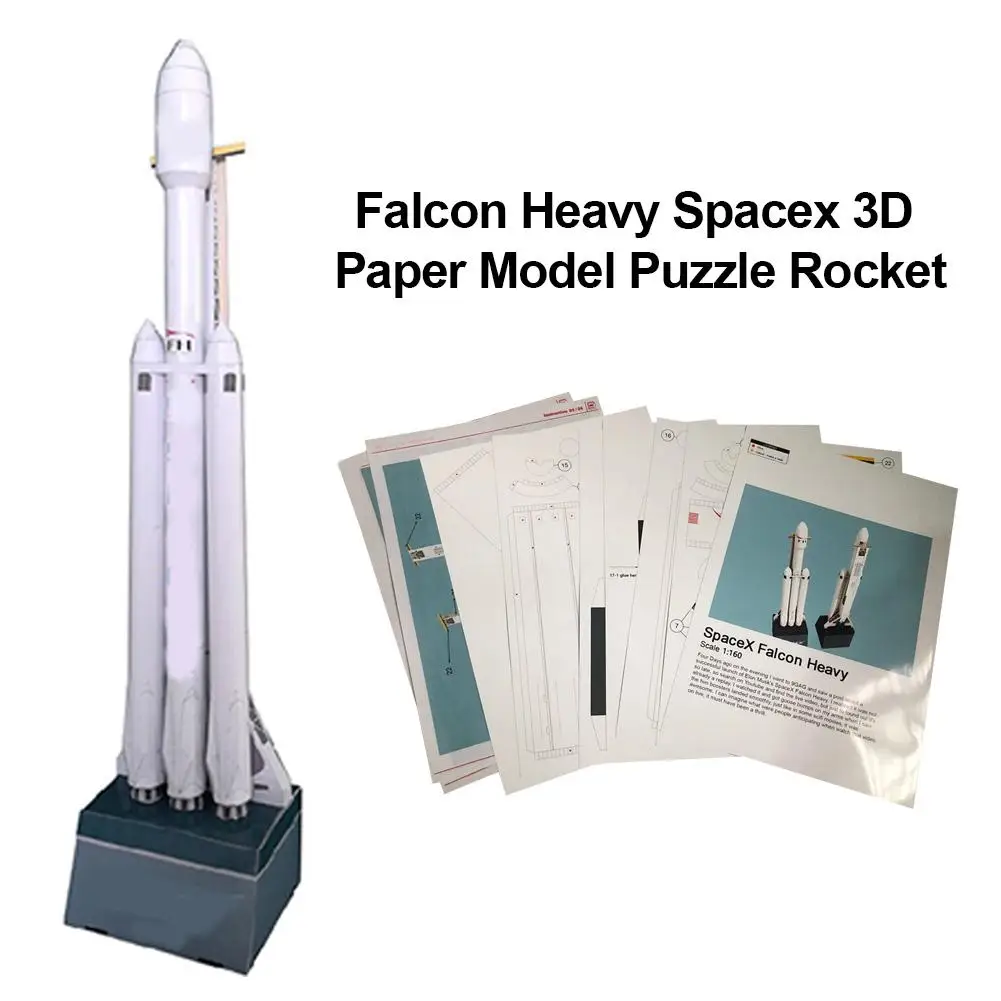 1:160 3D Heavy Duty Rocket Paper Model Puzzle Manual DIY Space Model Toy For Children Gift