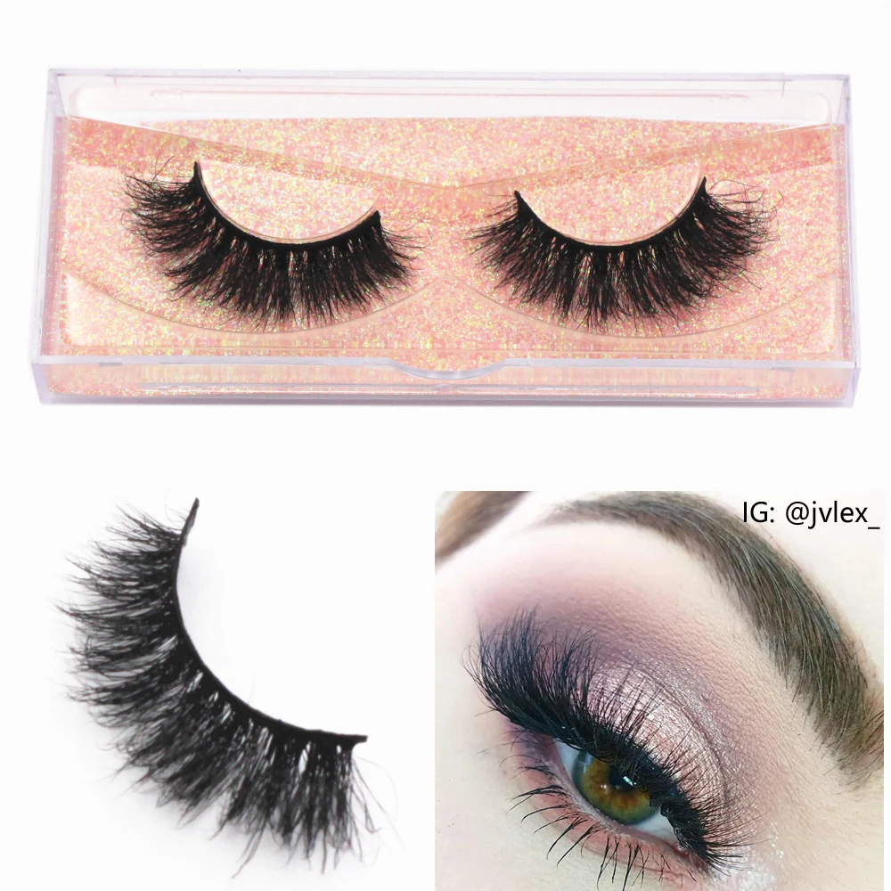 ขนตา 3D Mink Lash 100% โหดร้ายฟรีHandmadeเต็มStirp Lashes Fluffy WispyขนตาปลอมยาวDramatic Faux cils