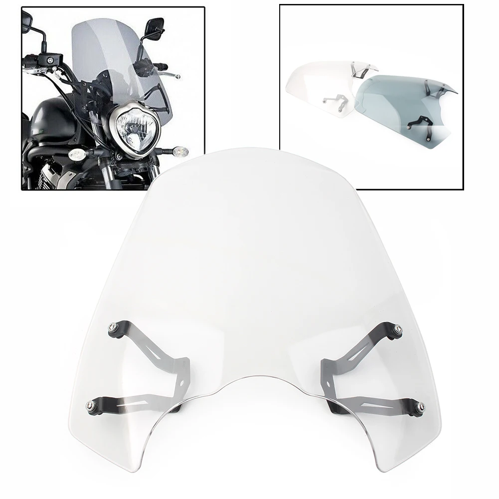 Motorbike ABS Windshield Windscreen Cover W/ Bracket For Kawasaki Vulcan S650 2015 2016 2017 2018 2019 2020 2021 2022 2023